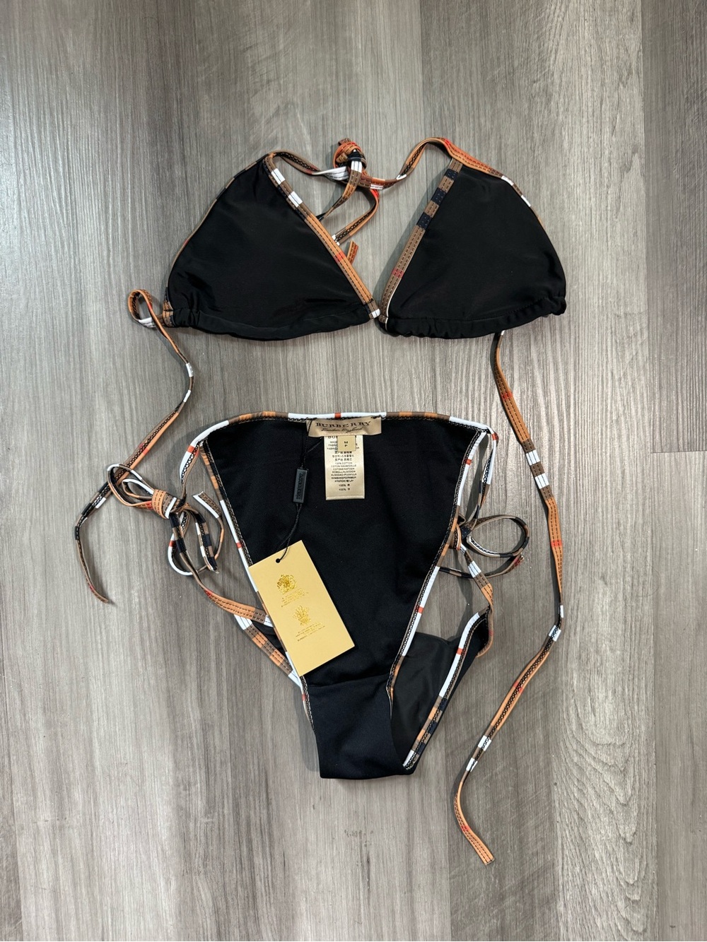 BB Black Bikini with Signature Check Trim